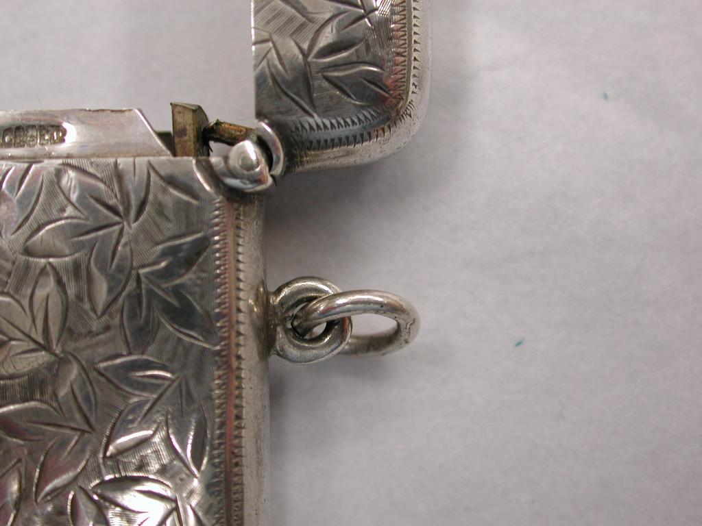 English Antique Edwardian Silver Vesta Case Dated 1902, Henry Griffiths and Sons