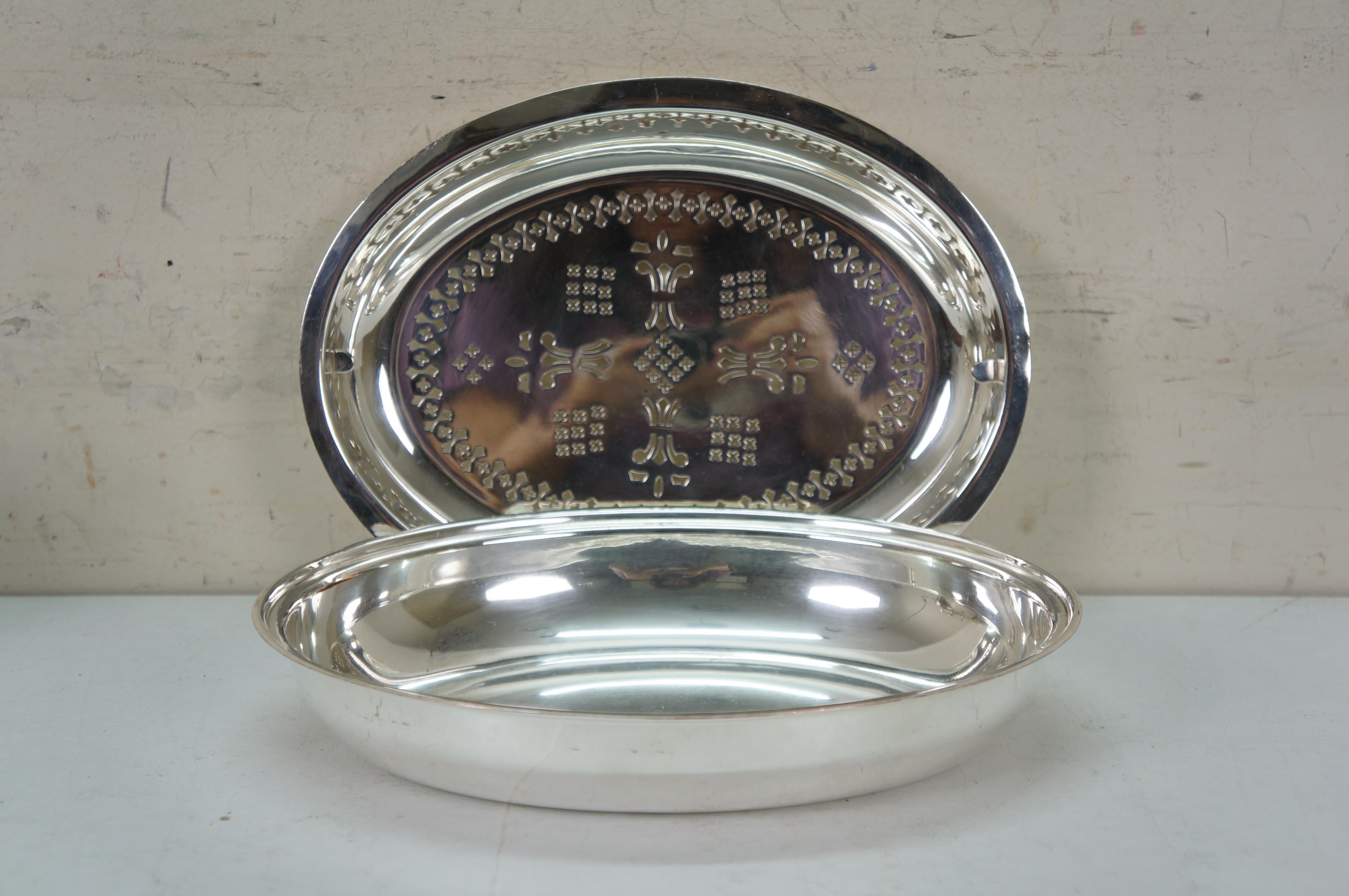 Antique Edwardian Silverplate Revolving Domed Chafing Dish Server Warmer 14