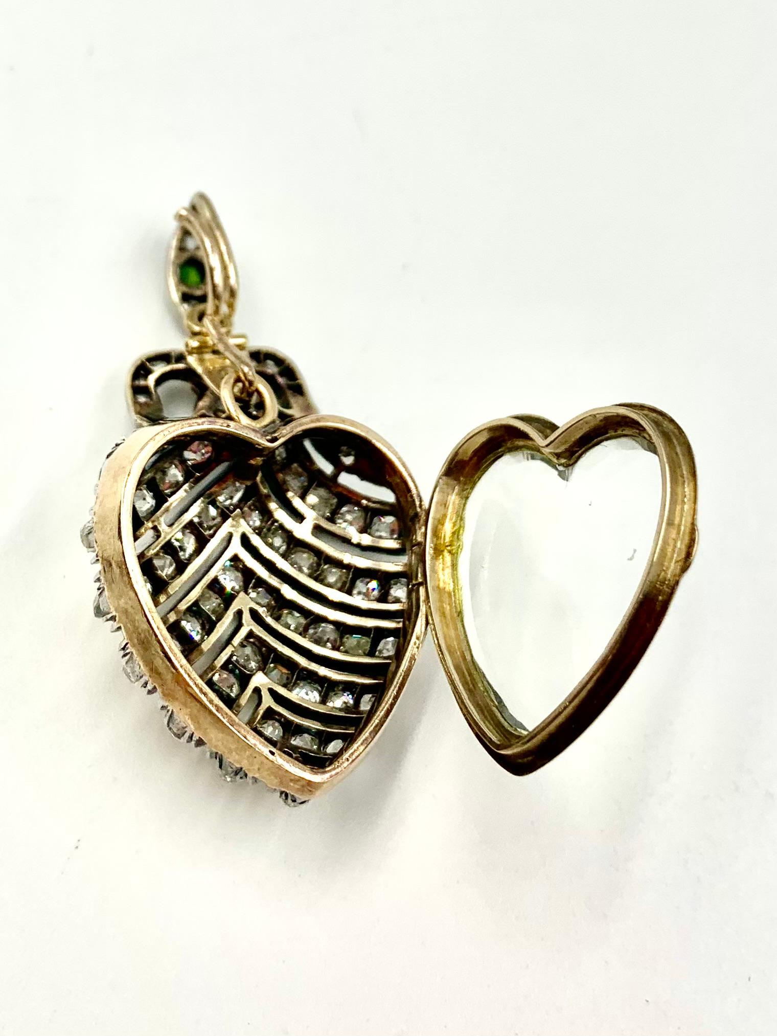 Antico S.J. edoardiano Collana con ciondolo Phillips a forma di cuore e diamante in vendita 4