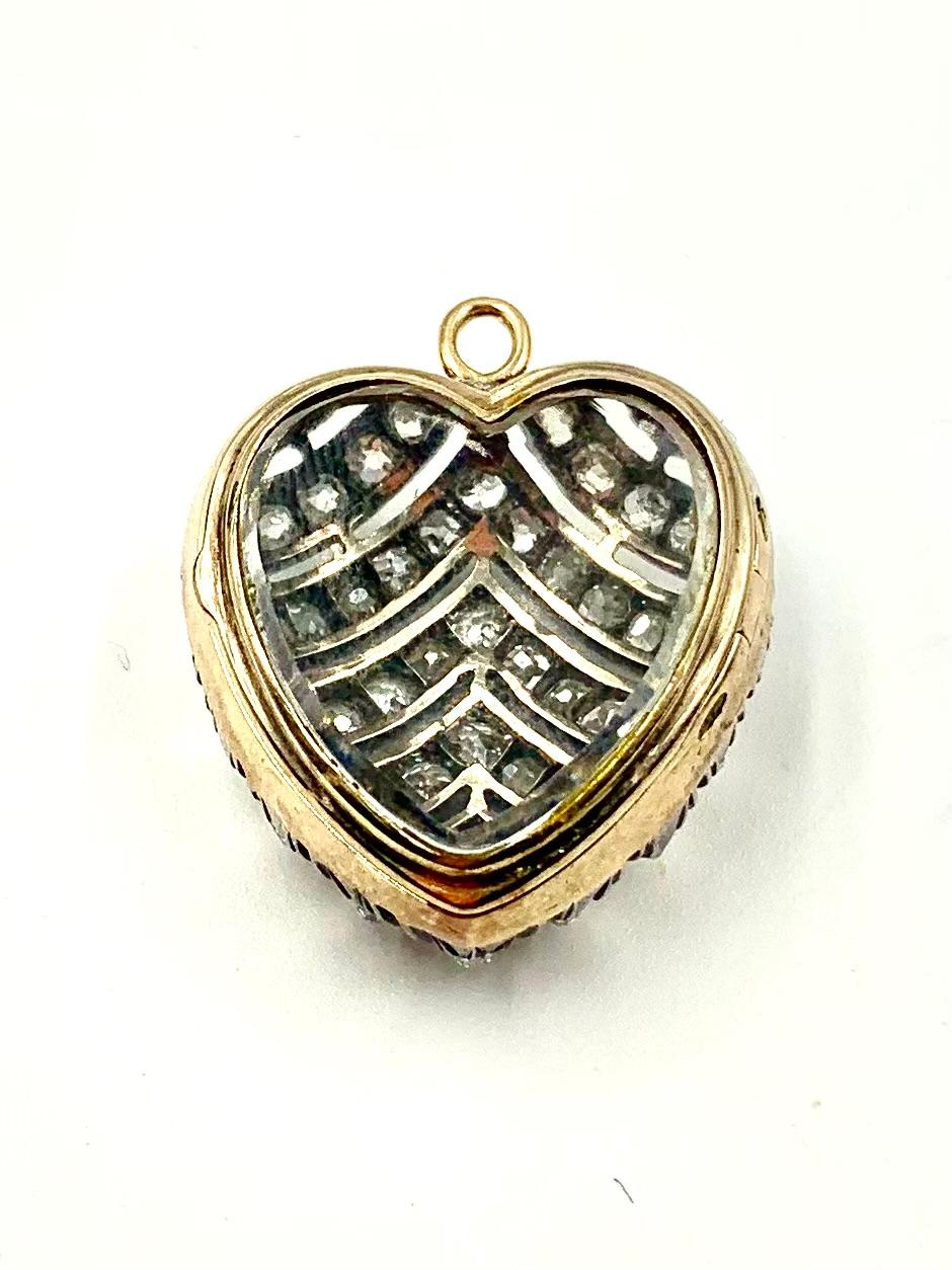 Antico S.J. edoardiano Collana con ciondolo Phillips a forma di cuore e diamante in vendita 10