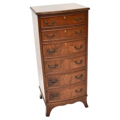 Antique Edwardian Slim Bow Front Chest of Drawers