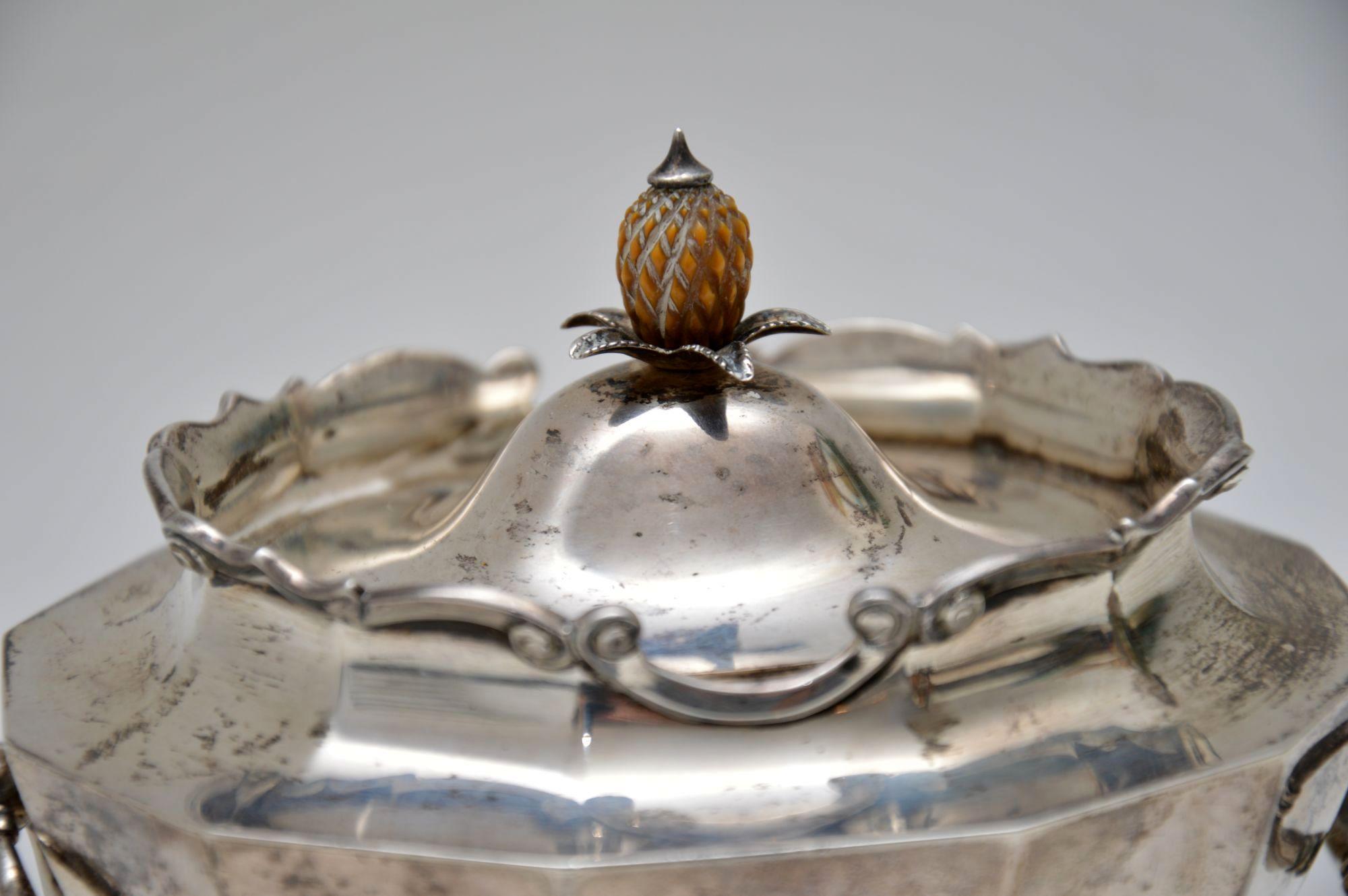 Antique Edwardian Solid Silver Tea Caddy, circa 1912 6