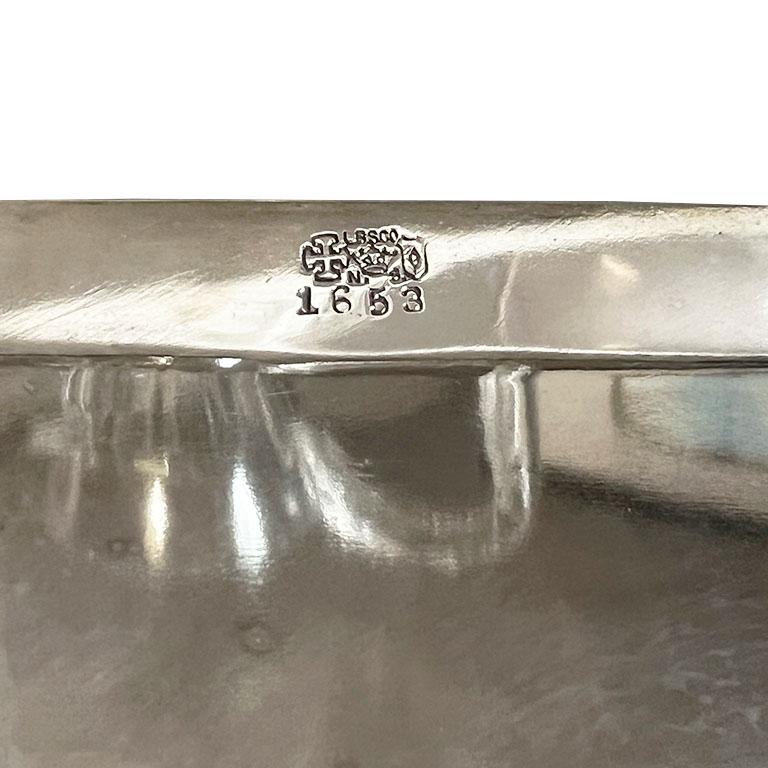 Antique Edwardian Square Silverplate Serving Tray by Lawrence B. Smith Co. In Good Condition In Oklahoma City, OK