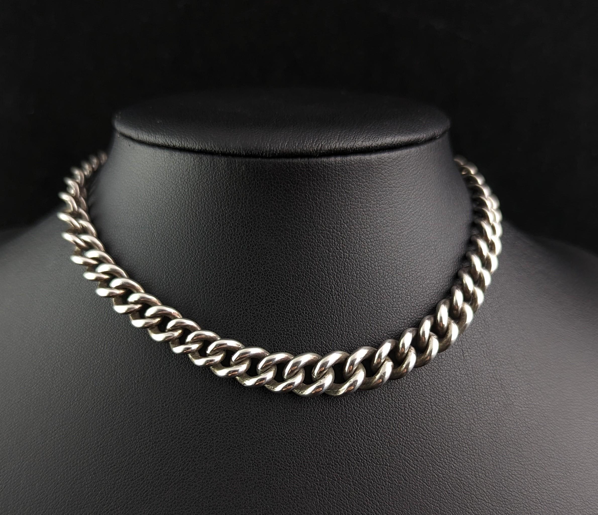 silver albert chain necklace