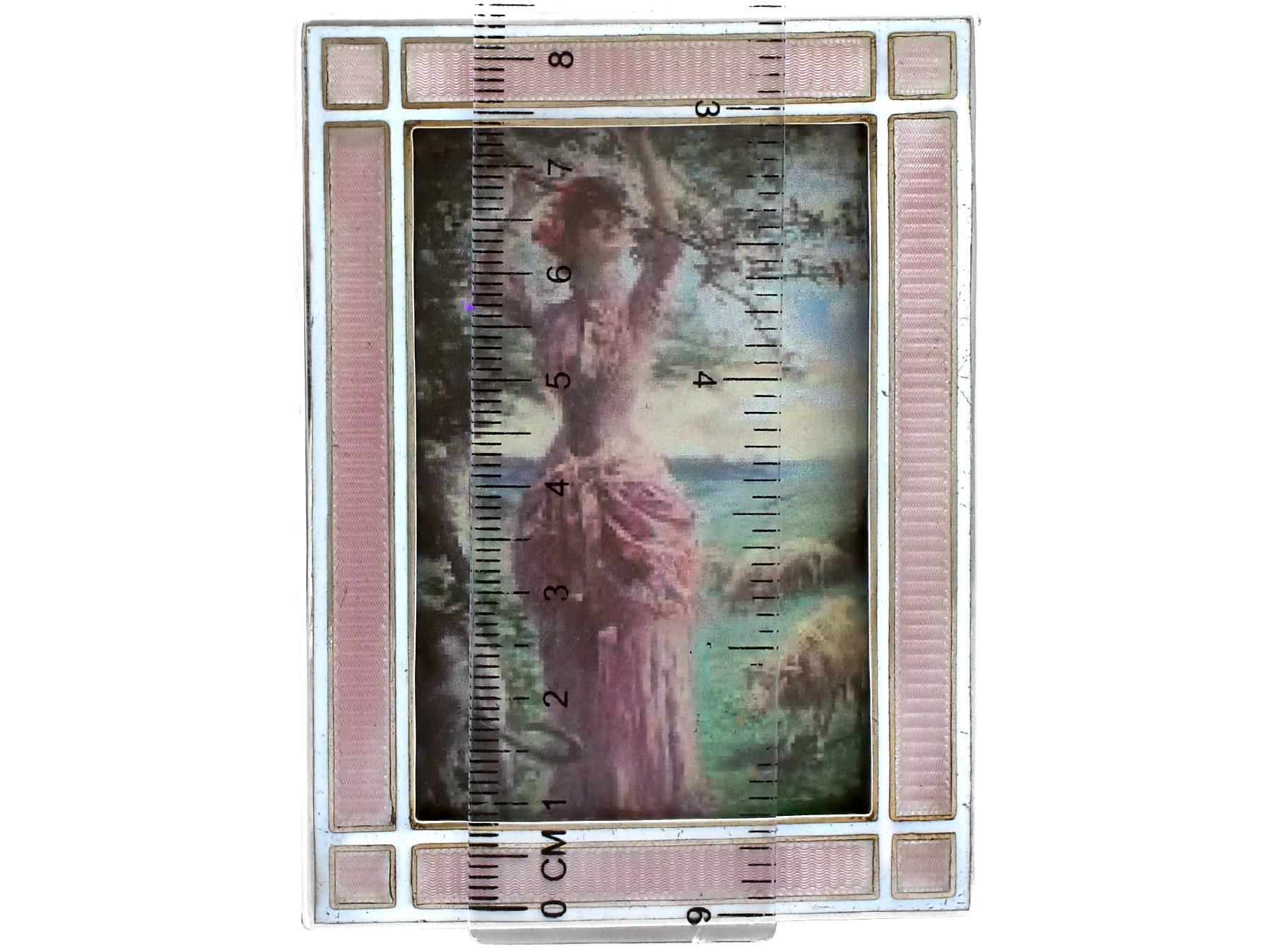 Edwardian Sterling Silver and Enamel Photograph Frame For Sale 4