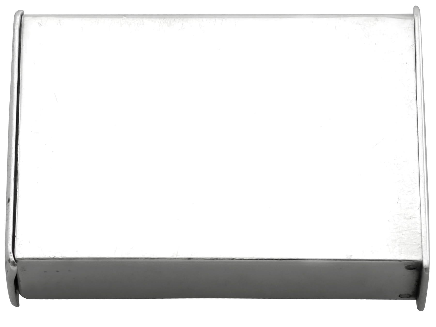 An exceptional, fine and impressive antique Edwardian sterling silver and enamel vesta case; an addition to our collection of novelty vesta cases.

This exceptional and rare antique Edwardian sterling silver vesta case has a plain rectangular
