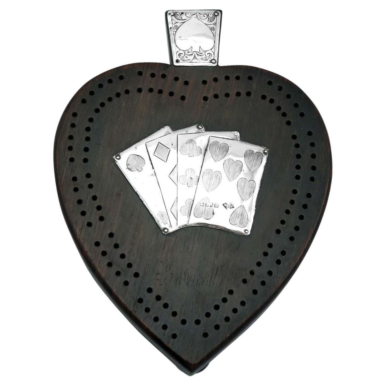 Antique Edwardian Sterling Silver and Wood Bridge Marker For Sale at ...