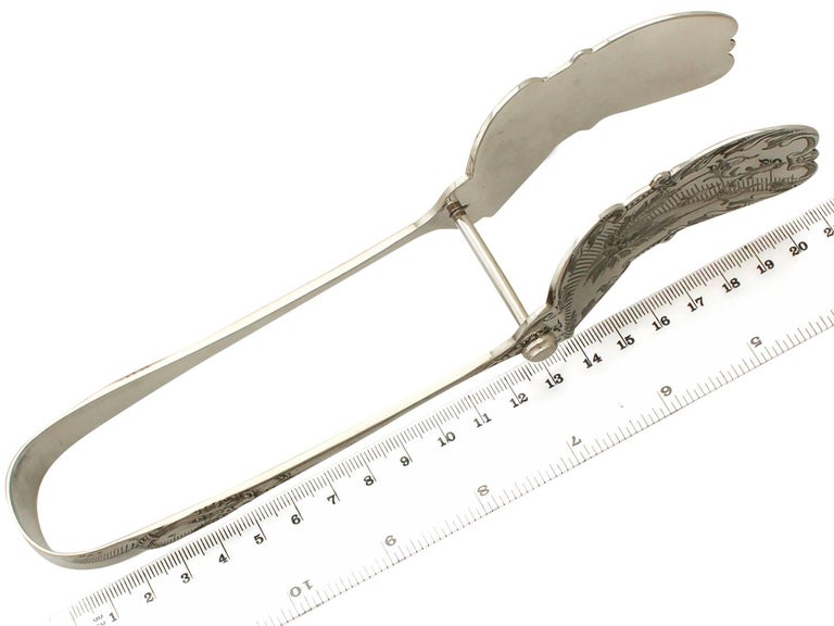 Antique Edwardian Sterling Silver Asparagus Tongs For Sale at 1stDibs
