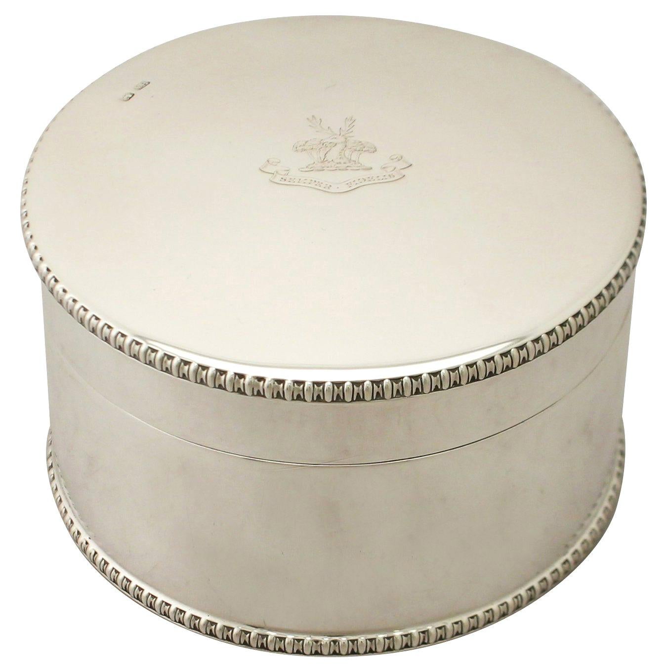 Antique Edwardian Sterling Silver Biscuit Box