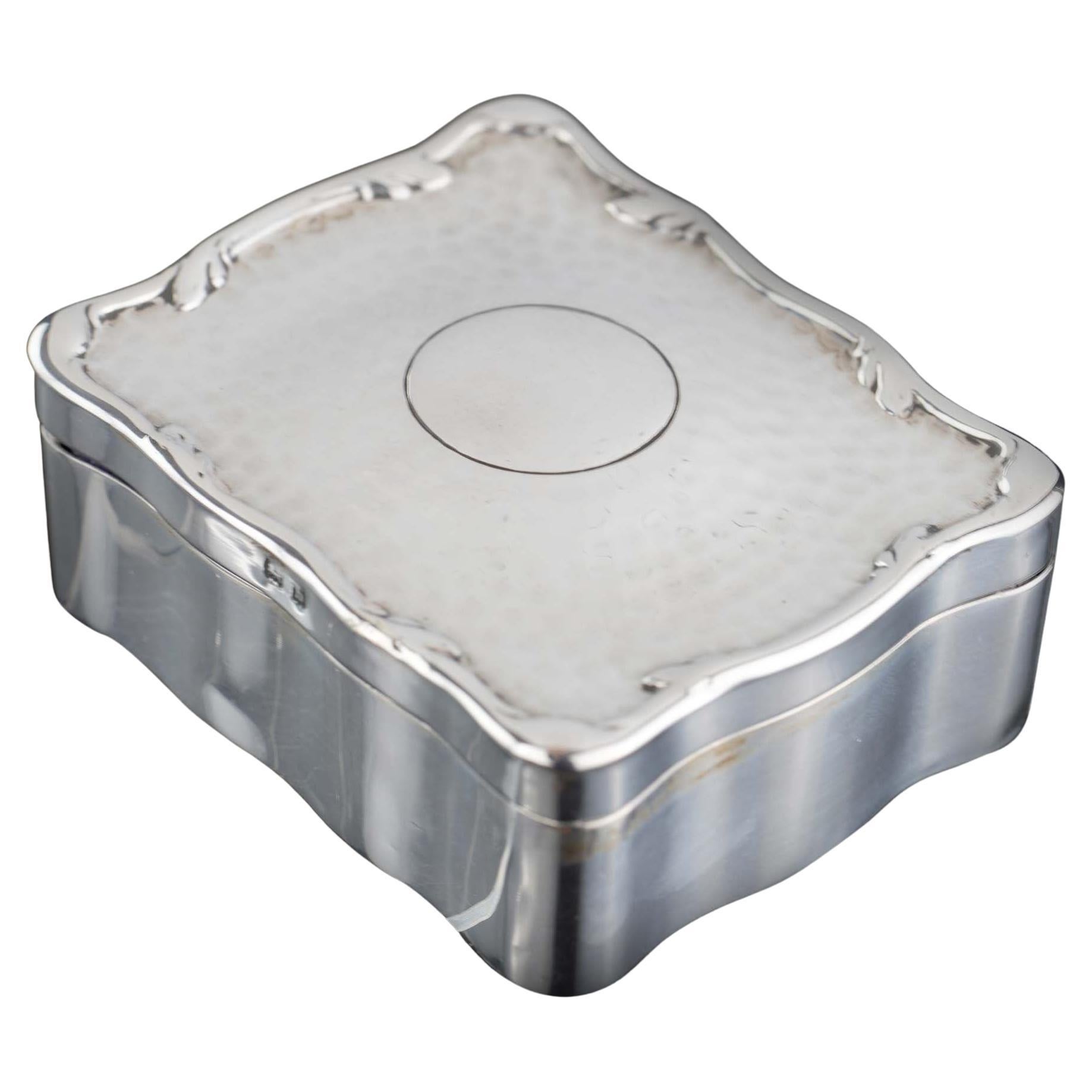 Antique Edwardian Sterling Silver Box For Sale