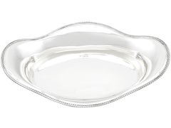 Antique Edwardian Sterling Silver Bread Dish