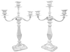 Antique Edwardian Sterling Silver Candelabra