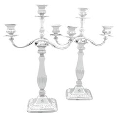 Antiker edwardianischer Sterlingsilber-Kandelaber 