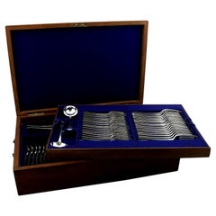Antique Edwardian Sterling Silver Canteen of Cutlery (1906)