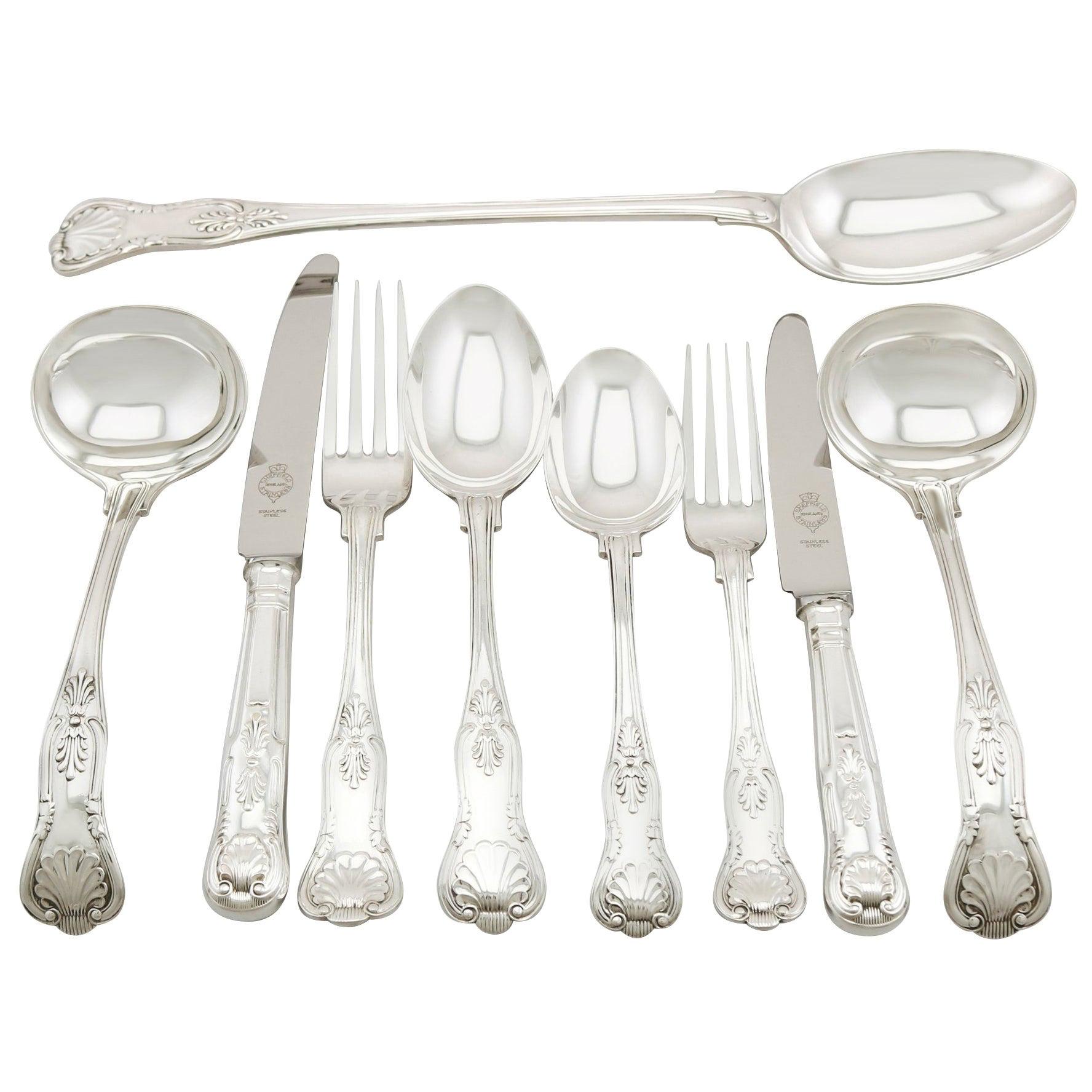 Antique Edwardian Sterling Silver Canteen of Cutlery for Six Persons