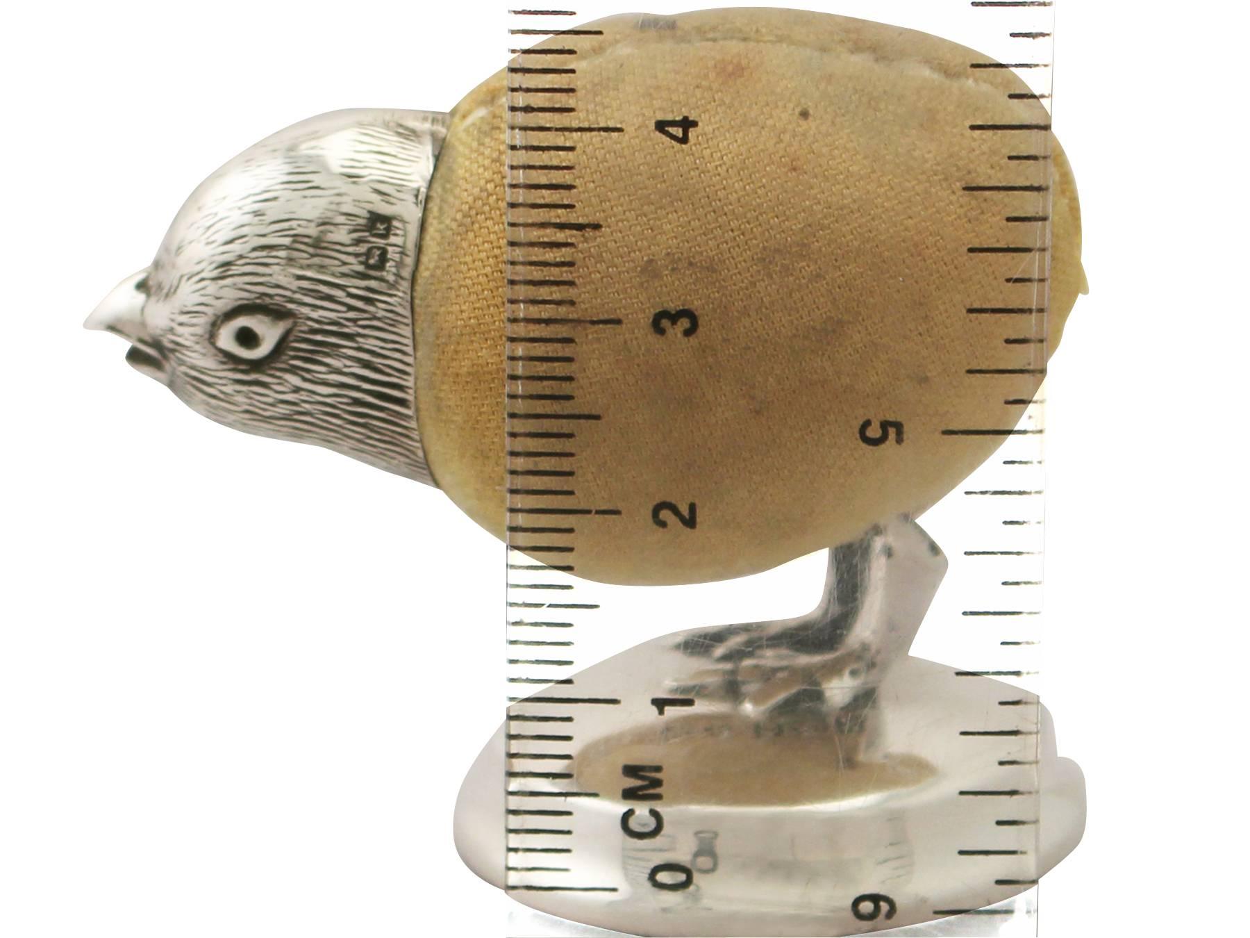 English Antique Edwardian Sterling Silver ‘Chick’ Pin Cushion