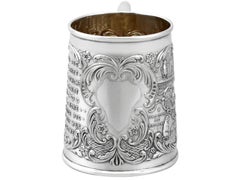 Goldsmiths & Silversmiths Antique Edwardian Sterling Silver Christening Mug