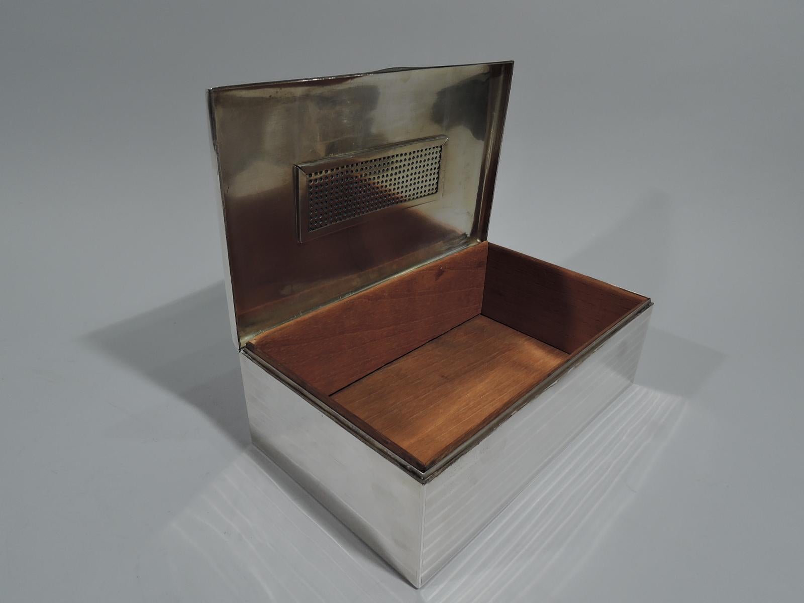 American Antique Edwardian Sterling Silver Cigar Box Humidor by Gorham