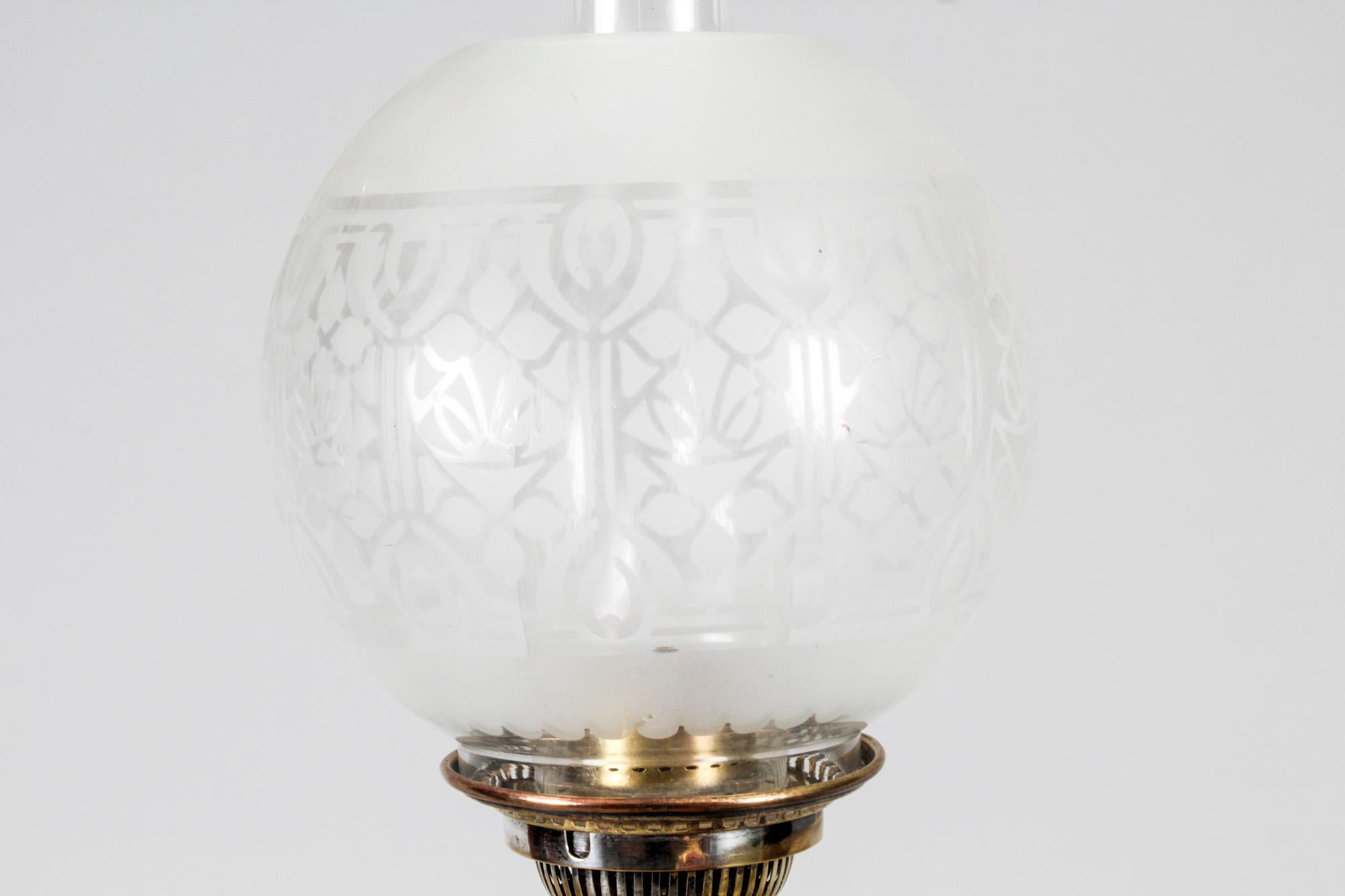 Antique Edwardian Sterling Silver Corinthian Column Table Lamp, 1904 3