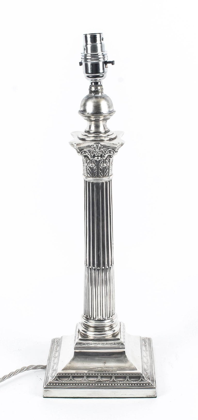 Antique Edwardian Sterling Silver Corinthian Column Table ...
