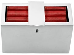 Antico cofanetto in argento sterling edoardiano per la tenuta e le pulizie della casa