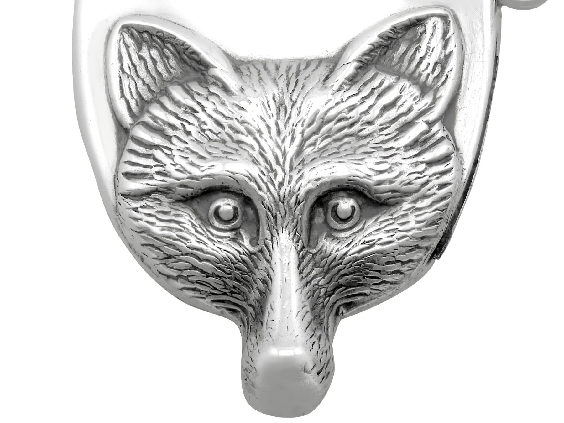 Antico astuccio in argento Sterling Edwardian Fox Vesta (1908) in vendita 3