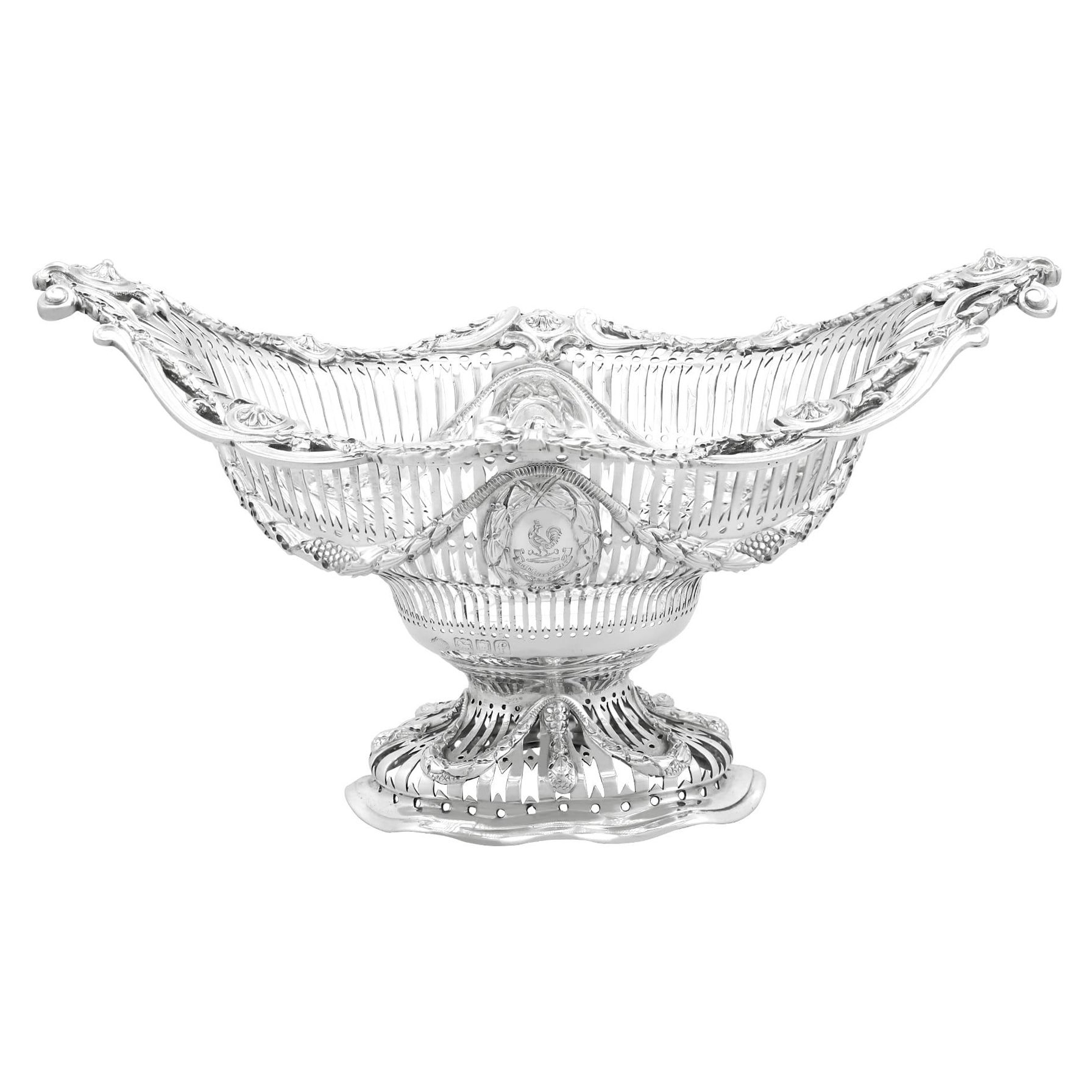 Antike edwardianische Obstschale aus Sterlingsilber / Bon Bon-Schale (1901)