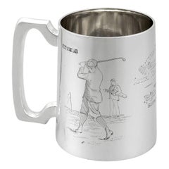 Ancienne tasse de golf édouardienne en argent sterling