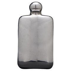Antique Edwardian Sterling Silver Hip Flask, 1902