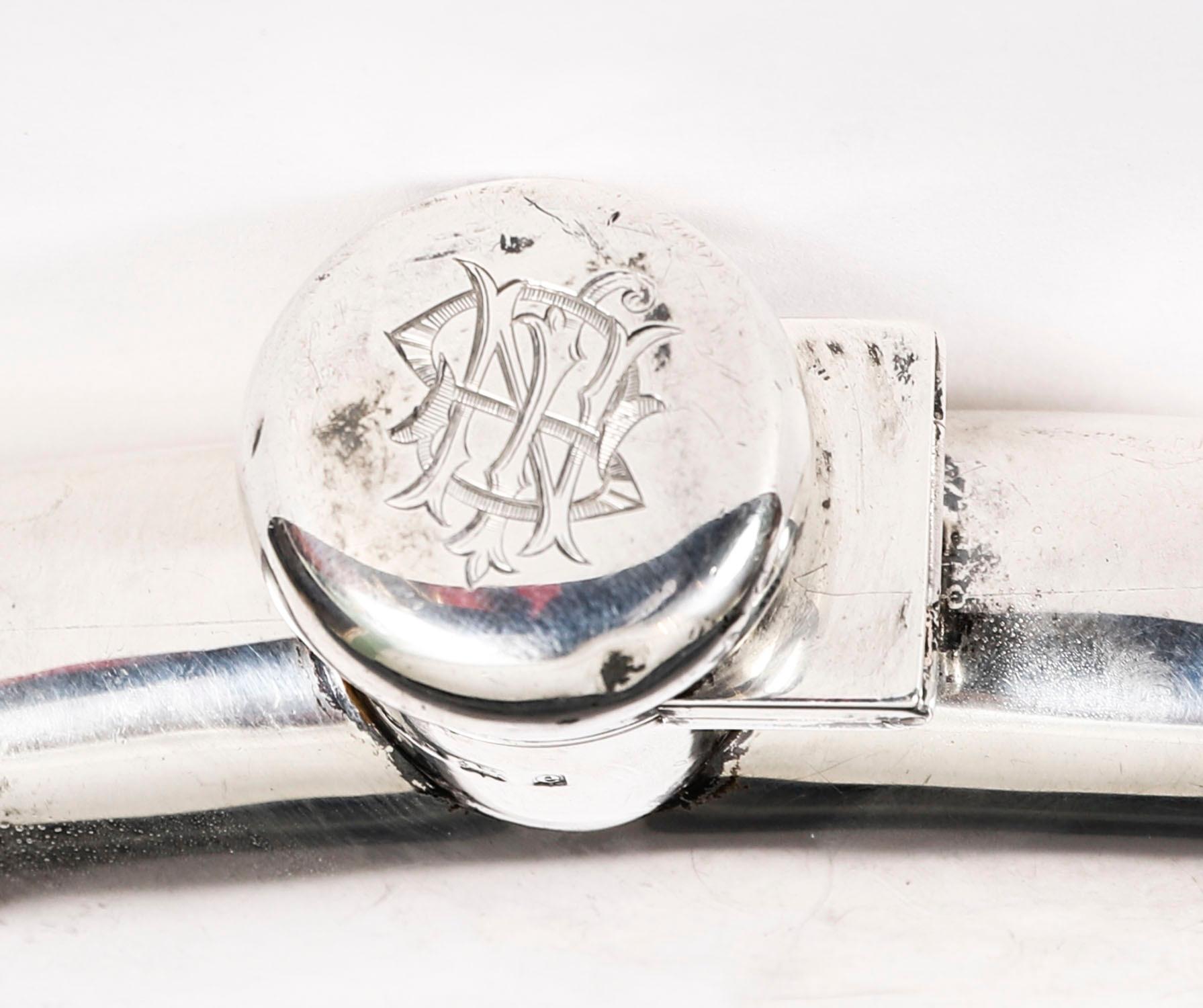 Antique Edwardian Sterling Silver Hip Flask Deakin Francis Ltd Dated 1904 For Sale 2