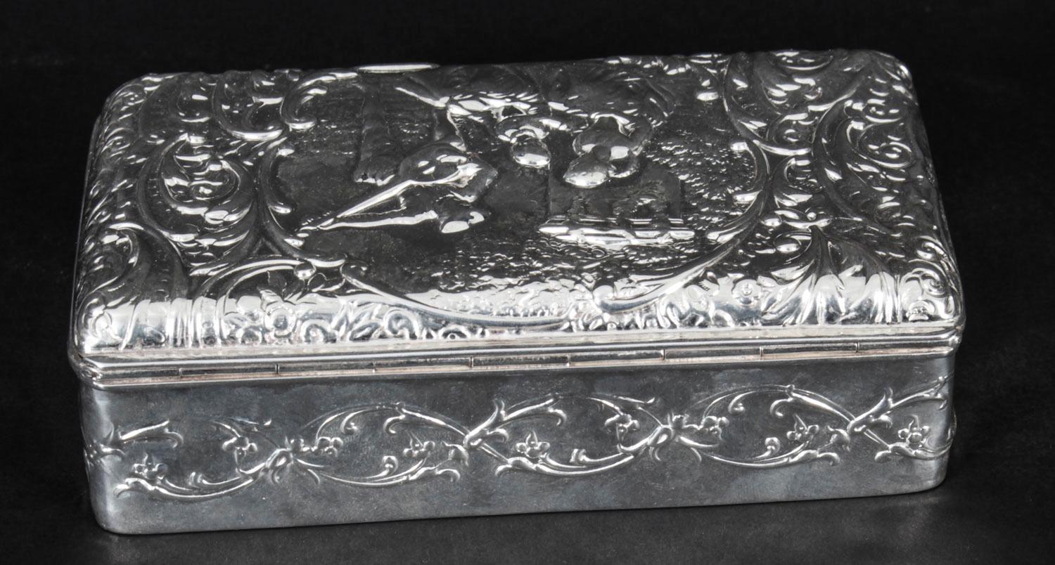 Antique Edwardian Sterling Silver Jewellery Box Casket H. Matthews, 1901 1