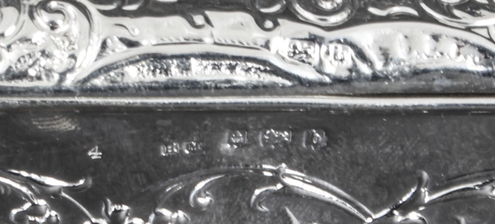 Antique Edwardian Sterling Silver Jewellery Box Casket H. Matthews, 1901 2