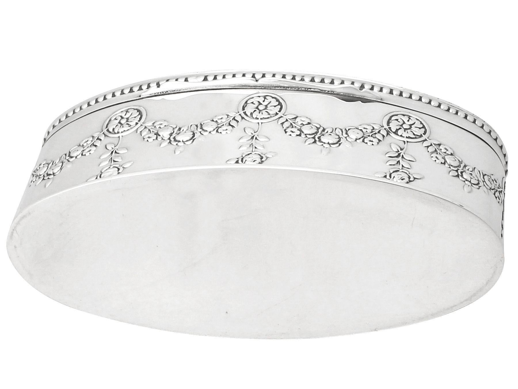 Antique Edwardian Sterling Silver Jewelry Trinket Box 4