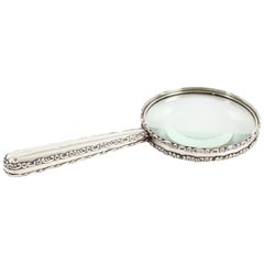 Antique Edwardian Sterling Silver Magnifying Glass, 1905