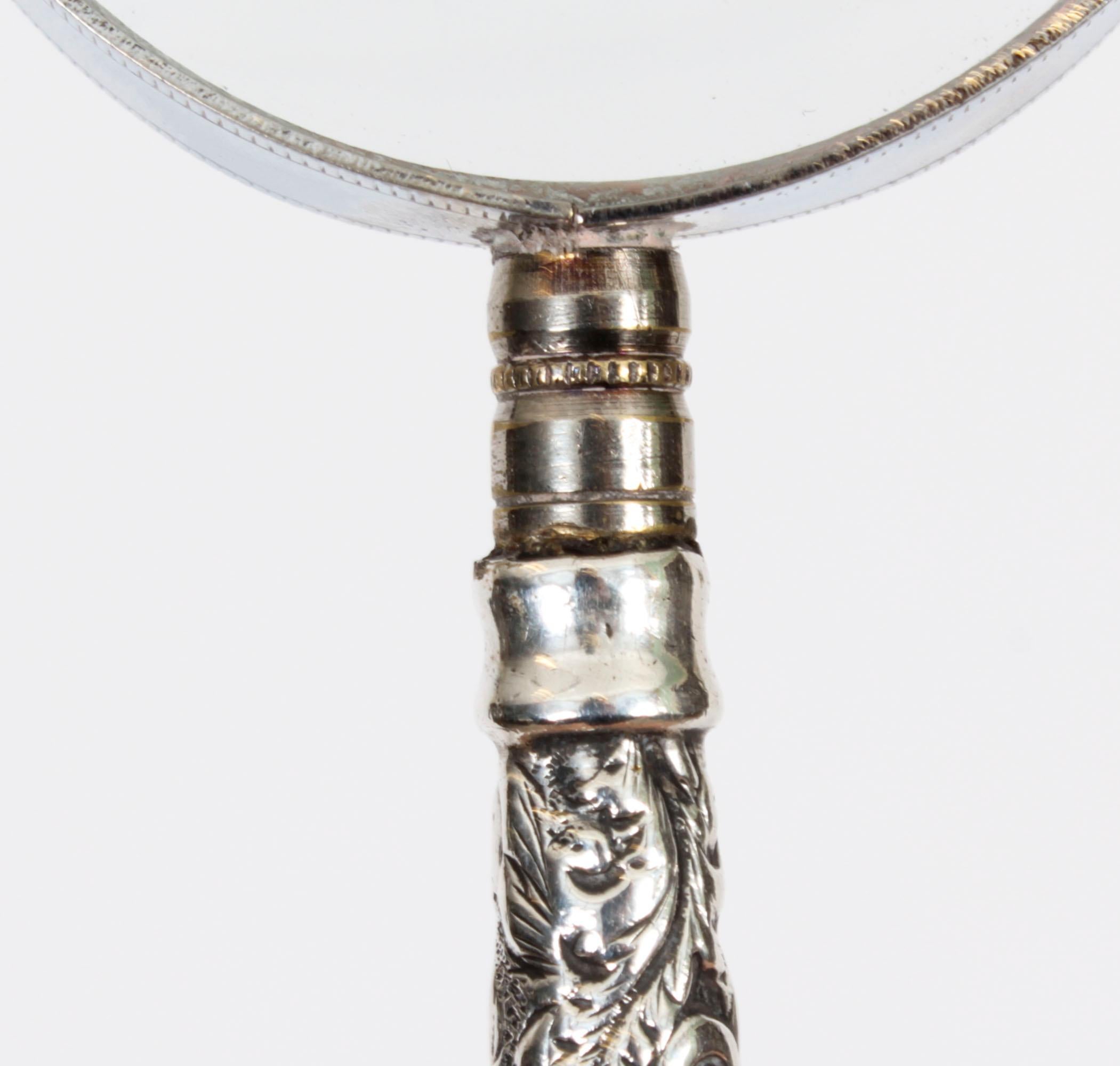 Antique Edwardian Sterling Silver Magnifying Glass Adie & Lovekin Ltd 1907 8