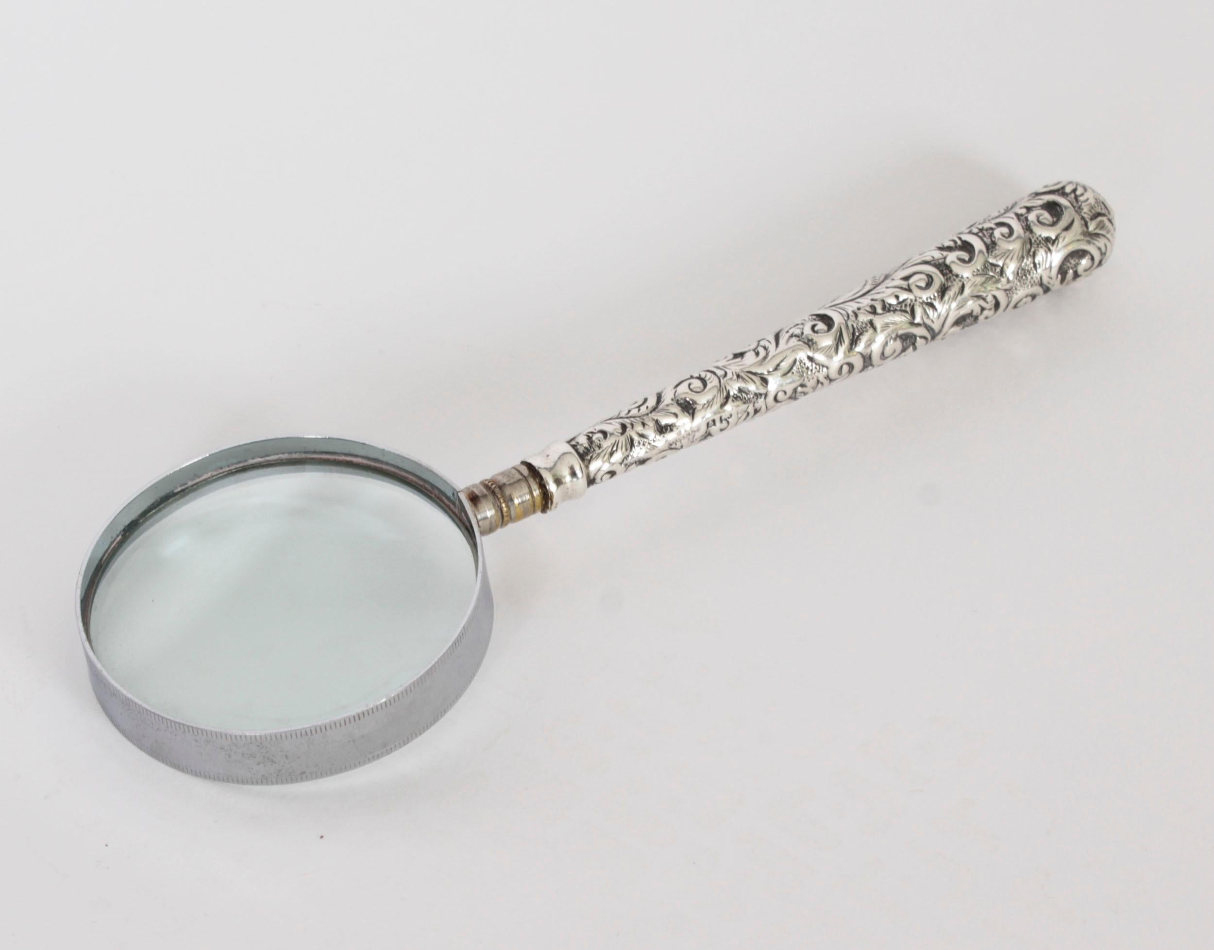 Antique Edwardian Sterling Silver Magnifying Glass Adie & Lovekin Ltd 1907 In Good Condition In London, GB