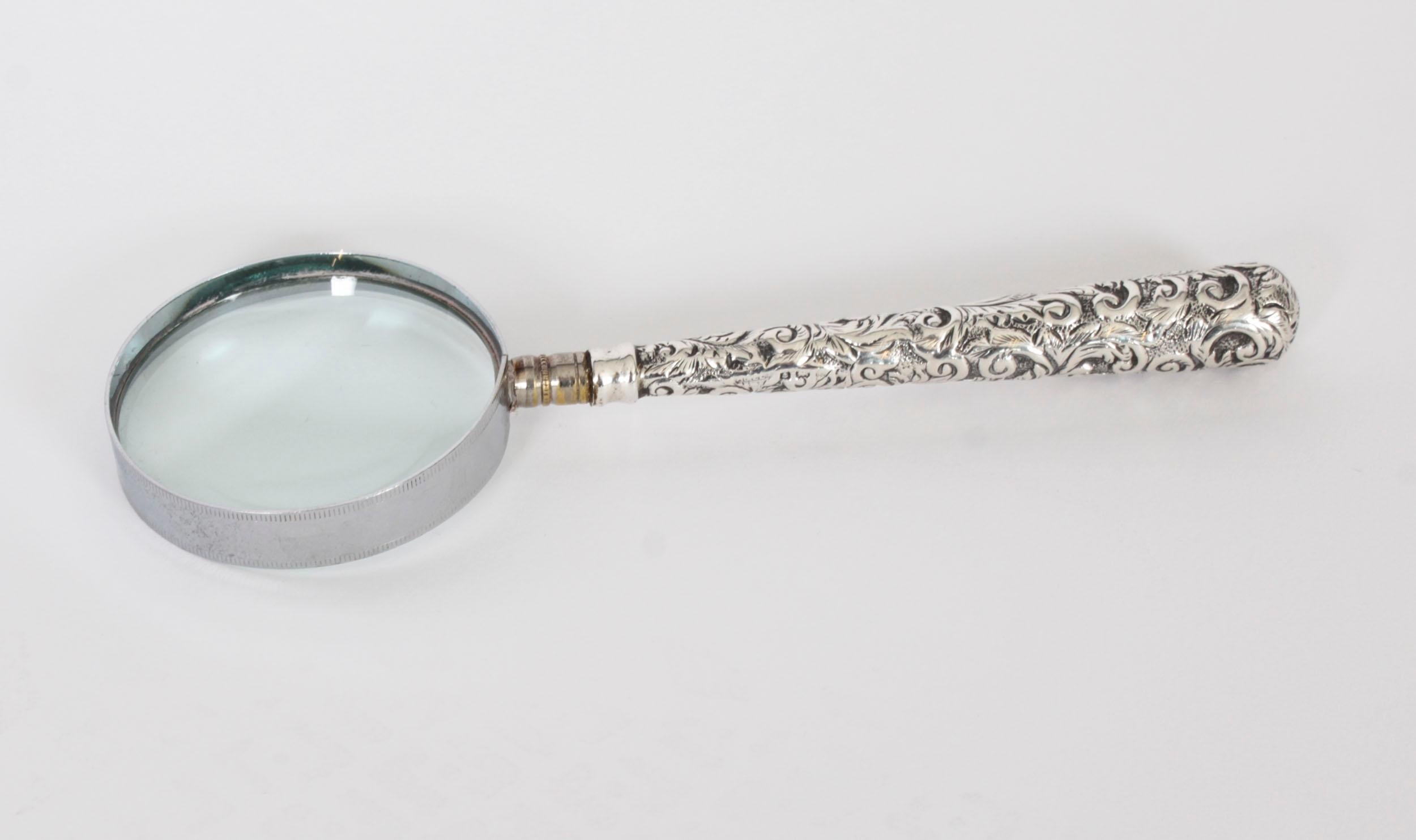 Early 20th Century Antique Edwardian Sterling Silver Magnifying Glass Adie & Lovekin Ltd 1907