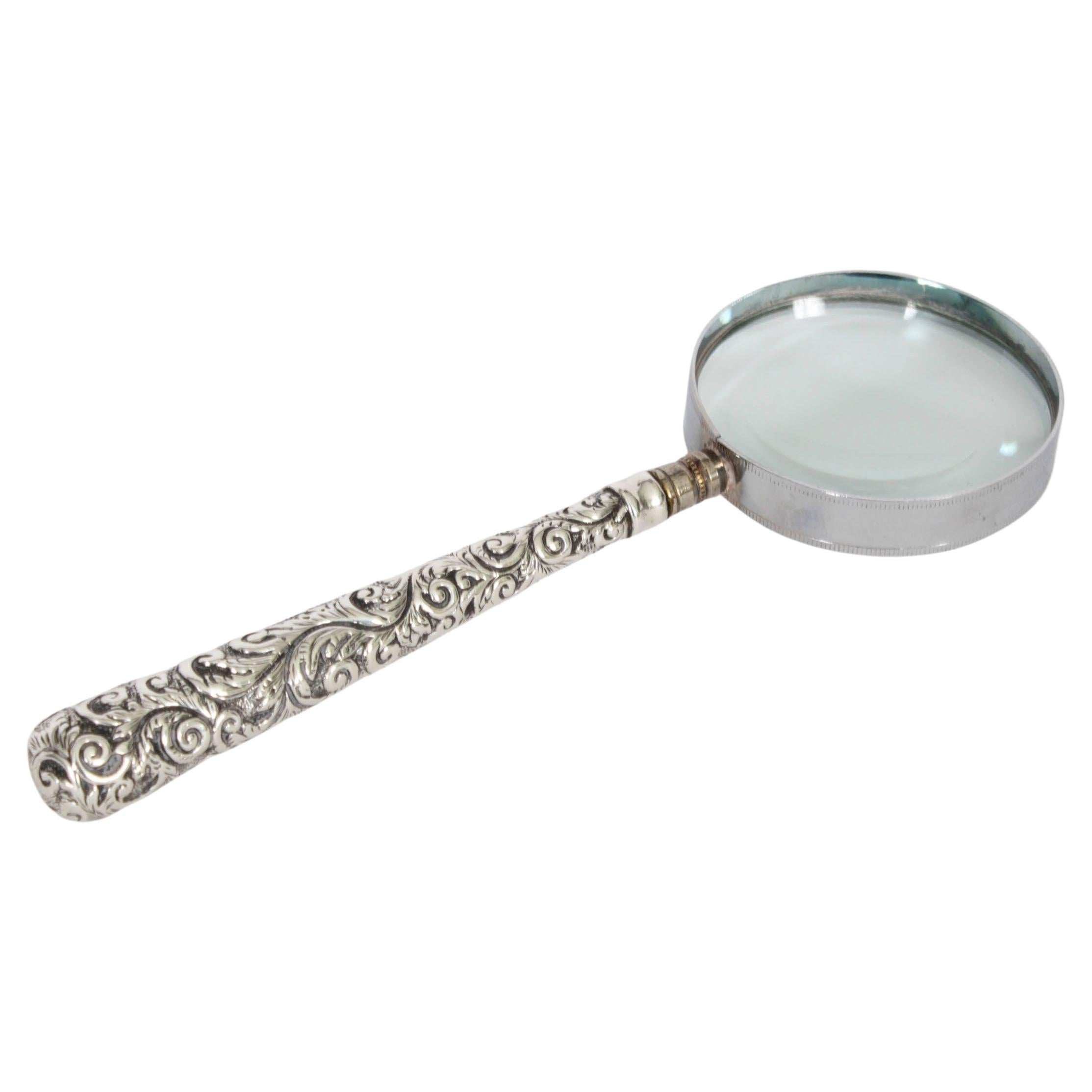 Antique Edwardian Sterling Silver Magnifying Glass Adie & Lovekin Ltd 1907