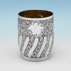 Tasse ancienne en argent massif de style édouardien, signée Wakely & Wheeler, Londres, 1902