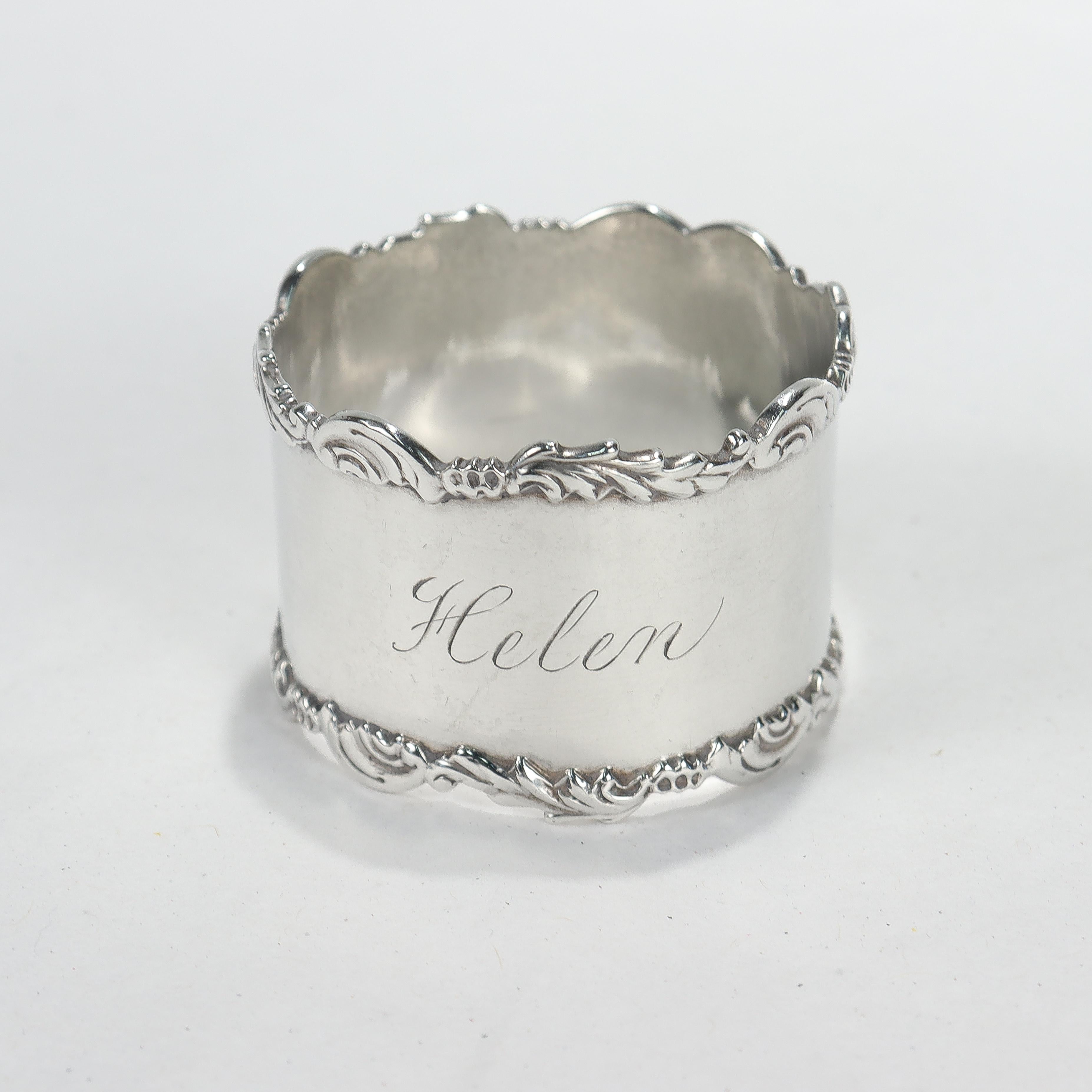 Antique Edwardian Sterling Silver Napkin Ring In Good Condition In Philadelphia, PA