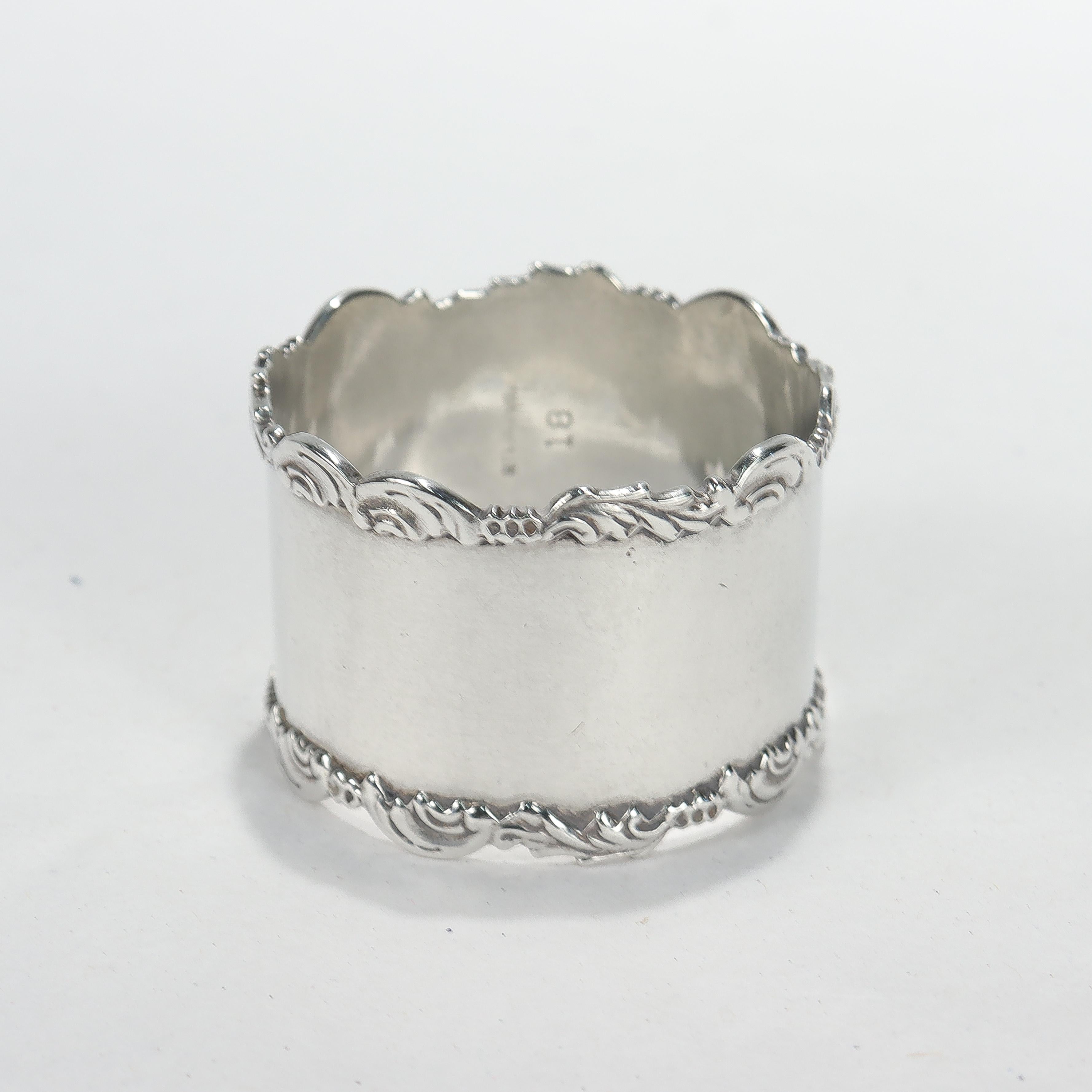 Antique Edwardian Sterling Silver Napkin Ring 1