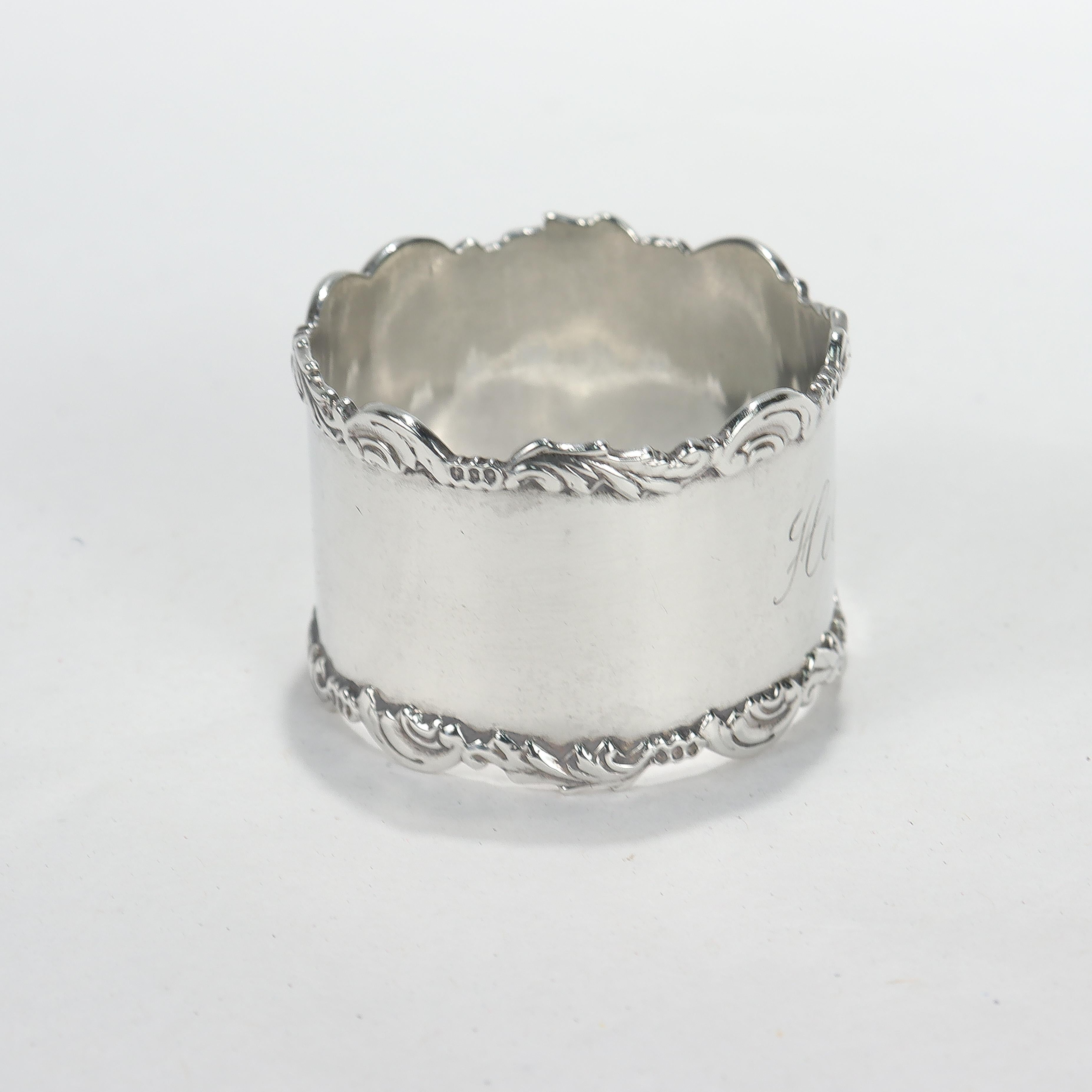 Antique Edwardian Sterling Silver Napkin Ring 2