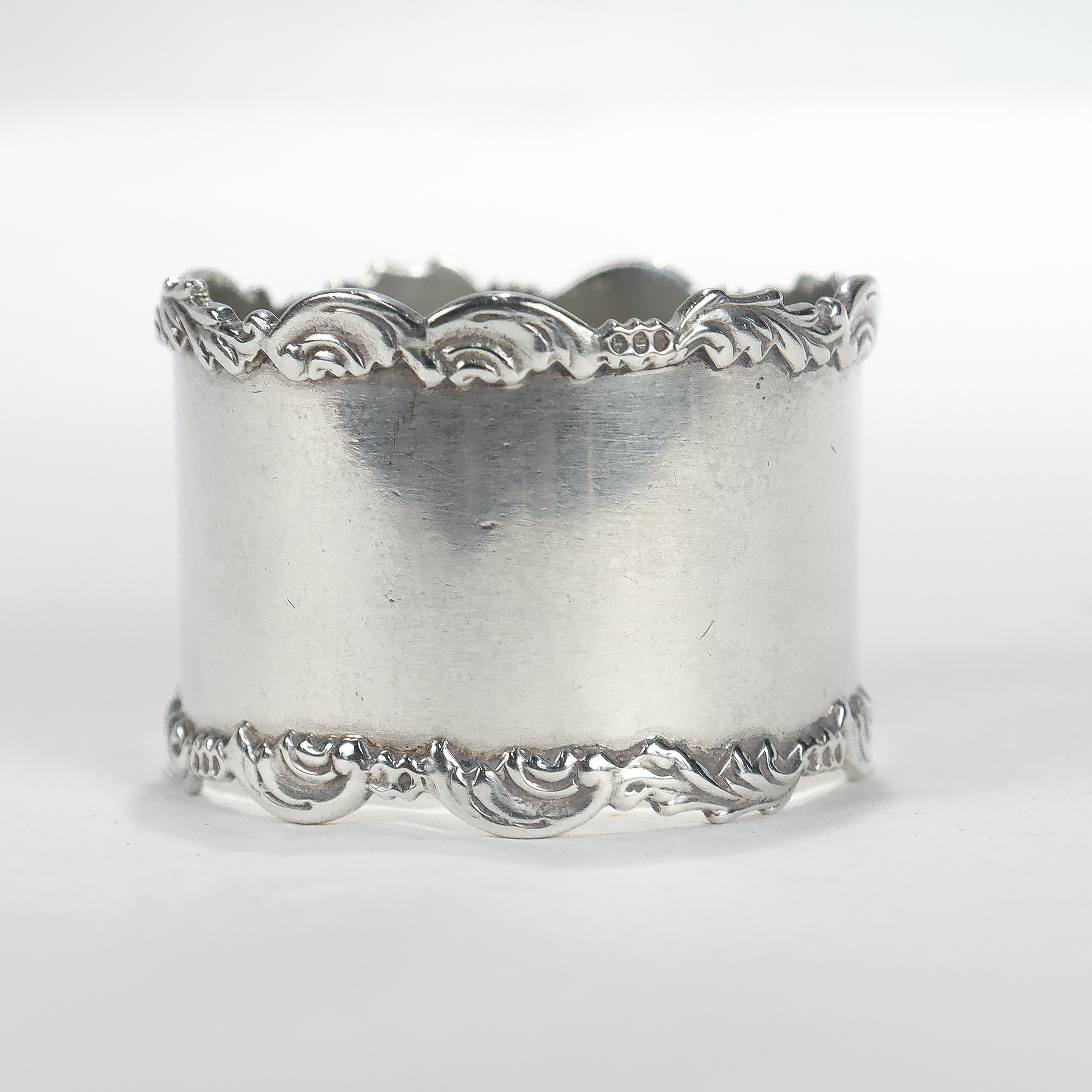 Antique Edwardian Sterling Silver Napkin Ring 3