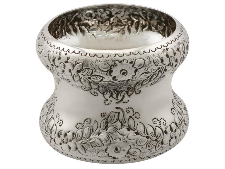 Early 20th Century Antique Edwardian Sterling Silver Napkin Rings For Sale