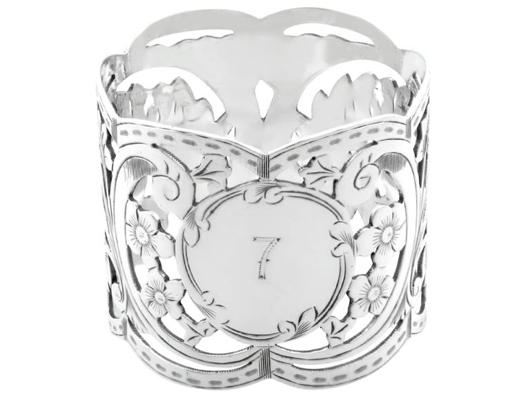Antique Edwardian Sterling Silver Napkin Rings For Sale at 1stDibs