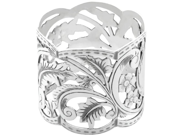 Antique Edwardian Sterling Silver Napkin Rings For Sale at 1stDibs