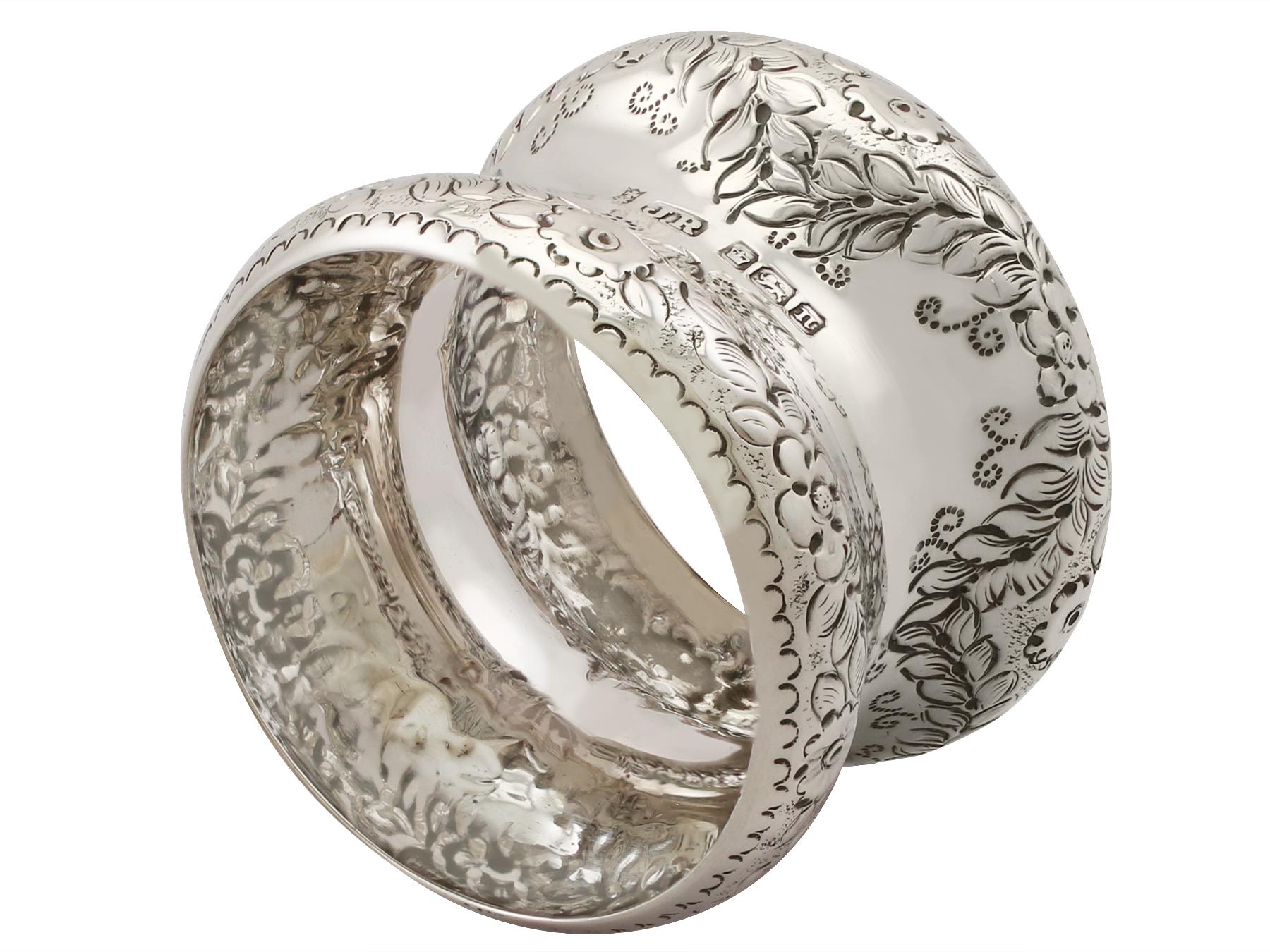 Antique Edwardian Sterling Silver Napkin Rings 2