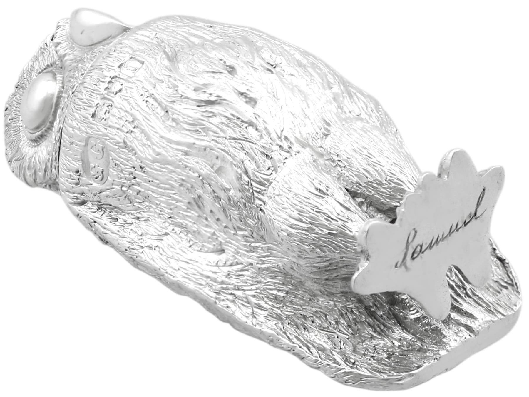 Antike Edwardian Sterling Silber Eule Pepperettes im Angebot 11