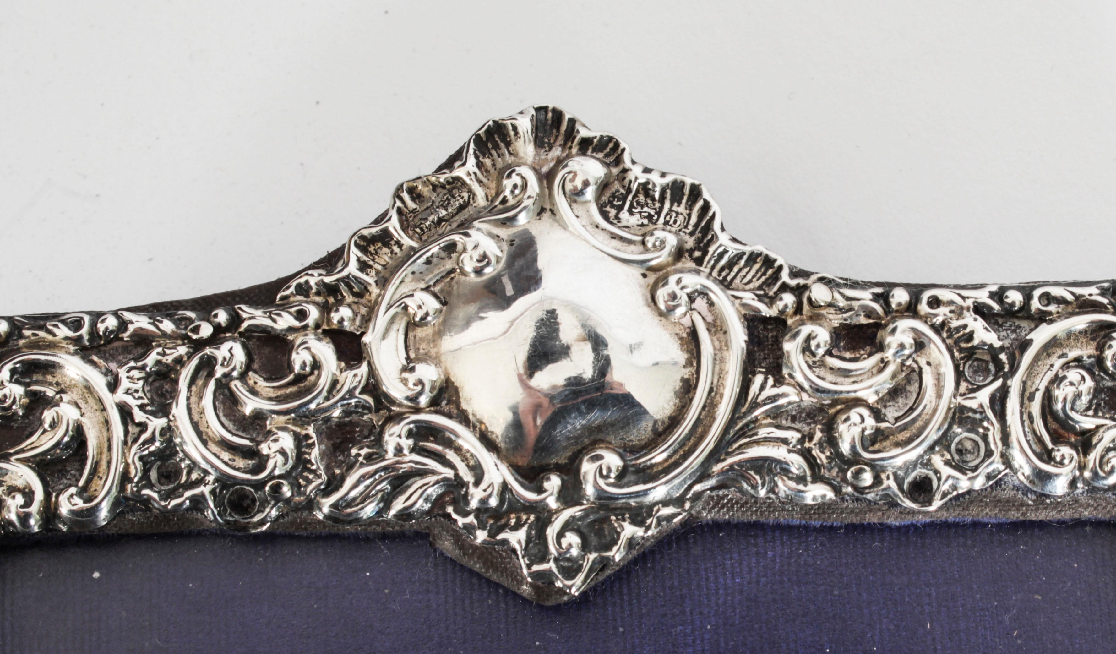 Antique Edwardian Sterling Silver Photo Frame, Dated 1901 2