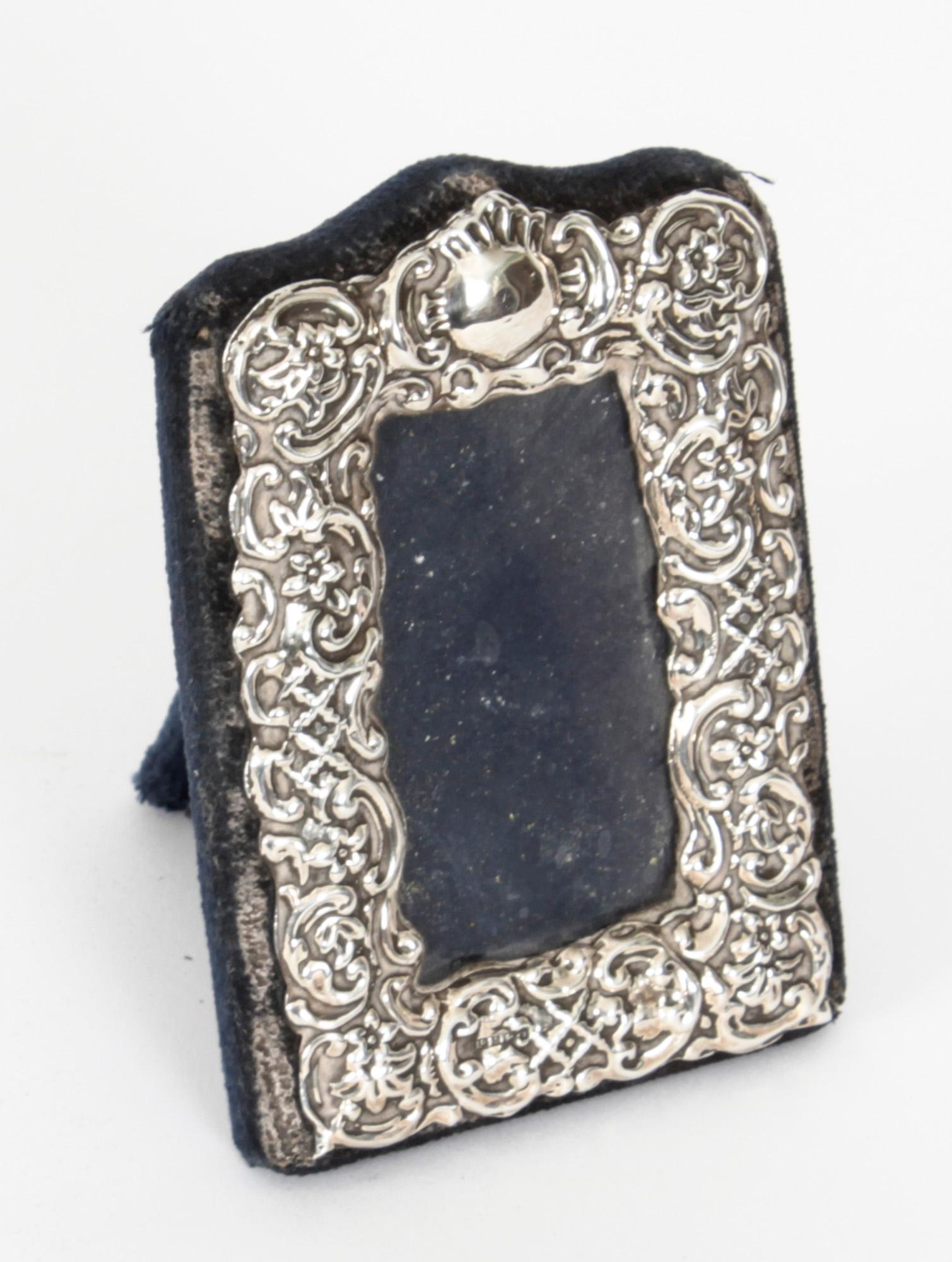 Antique Edwardian Sterling Silver Photo Frame Dated 1907 5
